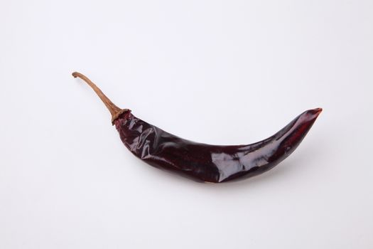 dried chili on the white background