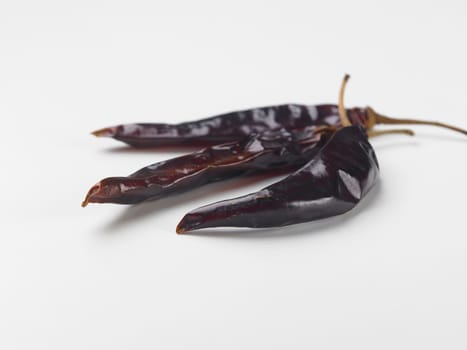 Dried chili on white background