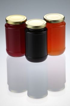 group shot of the fruit jam canned