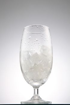 glass of the ice on the white background