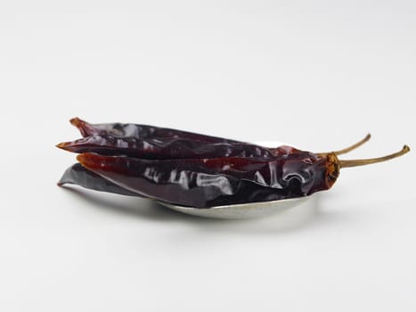 Dried chili on white background