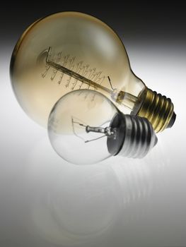 retro light bulb design on the white background