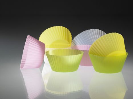 colorful cupcake wrapper on the white background