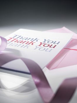 Thank you card with the ribbon