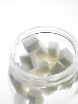 cube sugar in the  jar