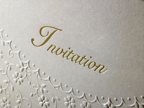 Close up of the invitation card
