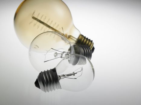 retro light bulb design on the white background