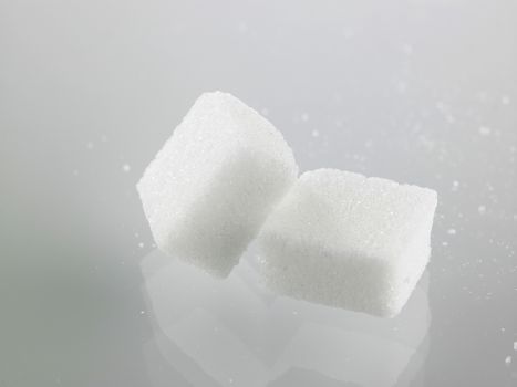 cube sugar on the gray background