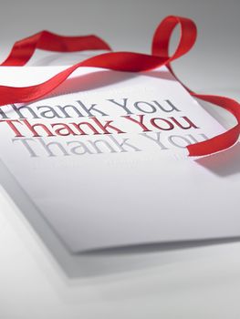 Thank you card with the ribbon