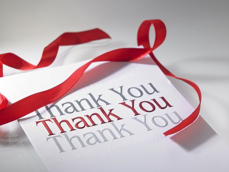 Thank you card with the ribbon