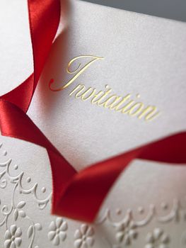 Close up of the invitation card