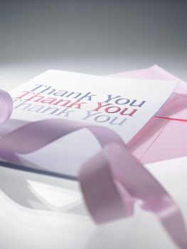 Thank you card with the ribbon