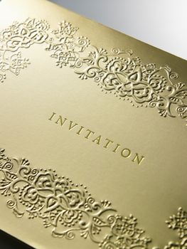 Close up of the invitation card