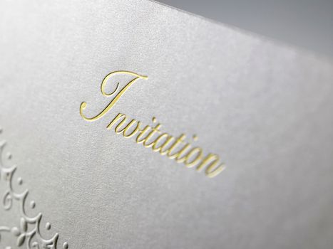 Close up of the invitation card