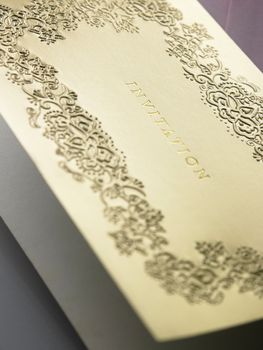 Close up of the invitation card