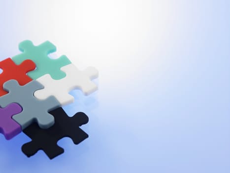 Business Teamwork Concept by Jigsaw Puzzle Pieces

