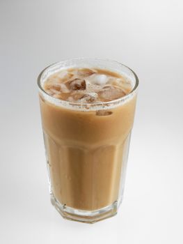 milk tea with ice cube or teh tarik with ice