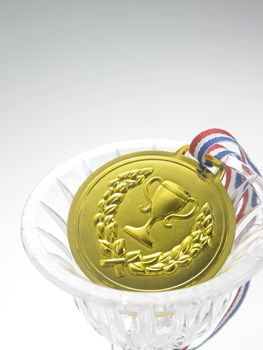 golden medal on the white background