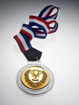 golden medal on the white background