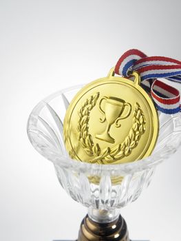 golden medal on the white background