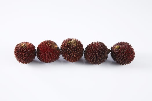 pulasan  thick skin or wild rambutan on the white background