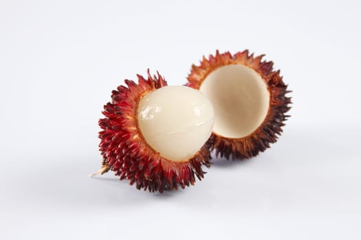 pulasan  thick skin or wild rambutan on the white background