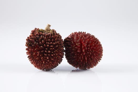 pulasan  thick skin or wild rambutan on the white background