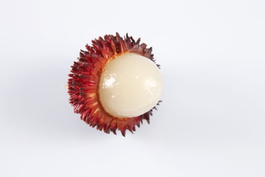 pulasan  thick skin or wild rambutan on the white background