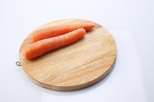 fresh carrot on the white background