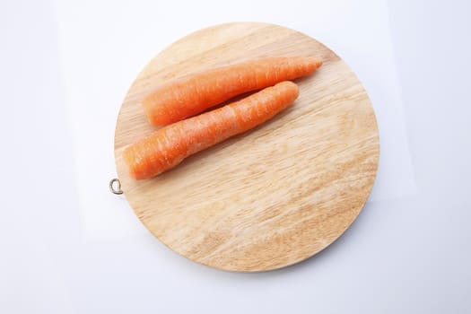 fresh carrot on the white background