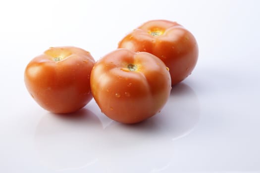 tomatoes on the white backgrond