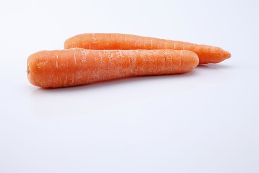 fresh carrot on the white background