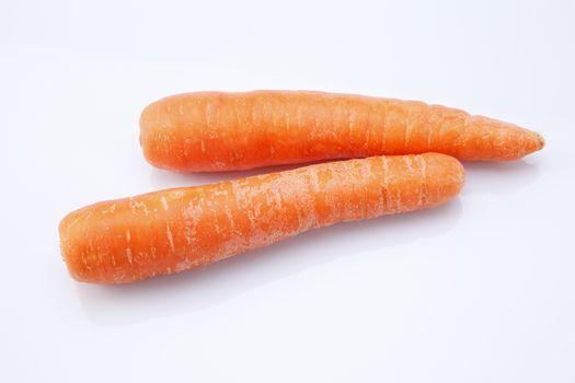 fresh carrot on the white background