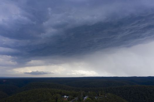 A severe thunderstorm and rain in the greater Sydney basin