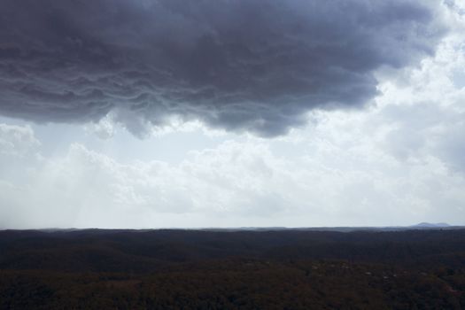 A severe thunderstorm and rain in the greater Sydney basin