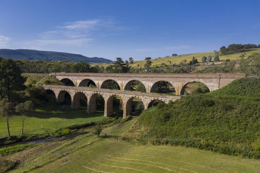 An old train viaduct in the countryside