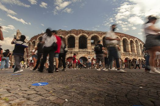 VERONA, ITALY 10 SEPTEMBER 2020: View of Arena of Verona in Italy