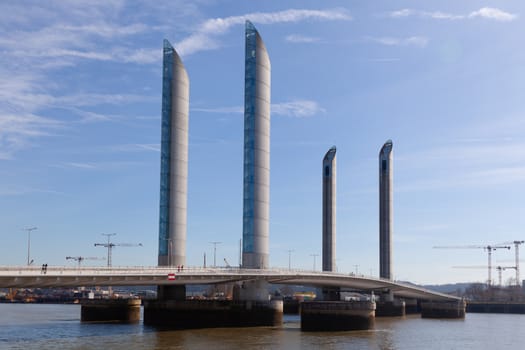 Bordeaux, France: 22 February 2020: Jacques Chaban-Delmas Bridge
