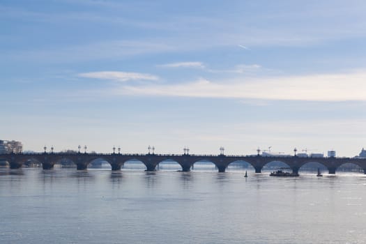 Bordeaux, France: 22 February 2020: Pont de pierre