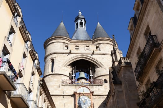 Bordeaux, France - 22 February 2020: The Big Bell of Bordeaux (Grosse Cloche)