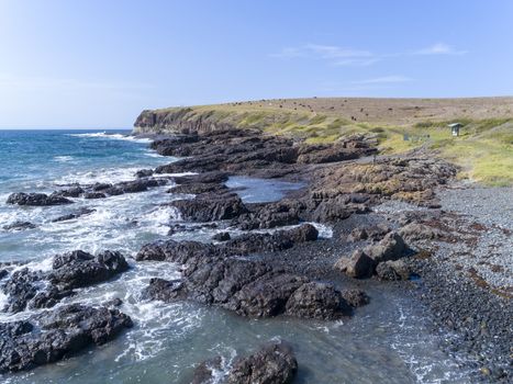 The coastal inlet at Kiama on the New South Wales south coast in Australia