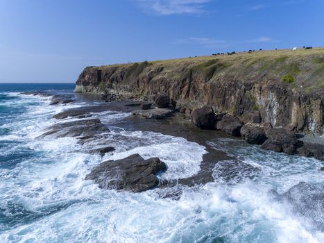 The coastal inlet at Kiama on the New South Wales south coast in Australia