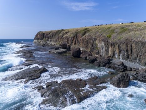 The coastal inlet at Kiama on the New South Wales south coast in Australia