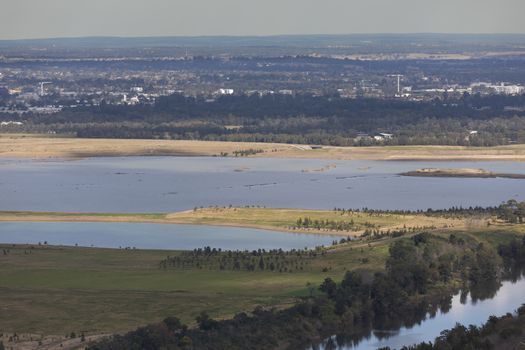 The waters of the Cumberland Plain and Nepean River in The Blue Mountains in regional New South Wales in Australia