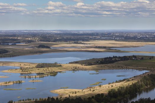 The waters of the Cumberland Plain and Nepean River in The Blue Mountains in regional New South Wales in Australia