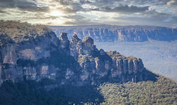 The Three Sisters rock formation in The Blue Mountains in New South Wales in Australia