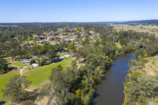 The township of Wallacia in Wollondilly Shire in regional New South Wales in Australia