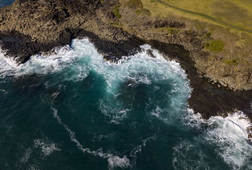 A view from Kiama Blow Hole Point on the south coast of New South Wales, Australia. In aboriginal the word Kiama means ‘where the ocean makes noise’.