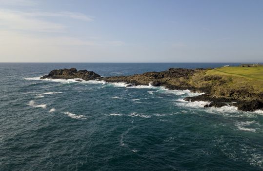 A view from Kiama Blow Hole Point on the south coast of New South Wales, Australia. In aboriginal the word Kiama means ‘where the ocean makes noise’.