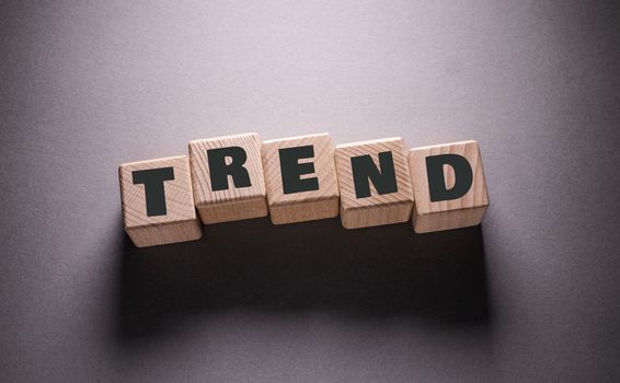 Trend Word Written on Wooden Cubes